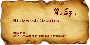 Milkovich Szabina névjegykártya