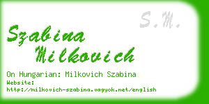 szabina milkovich business card
